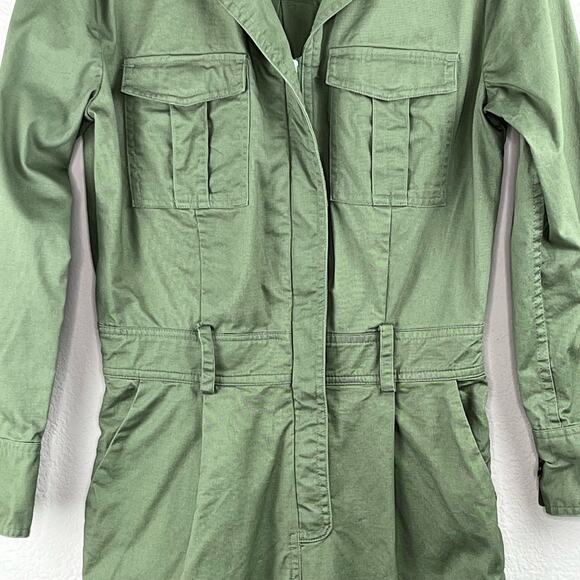 Tularosa Green Long Sleeve Zip Front Collared Utilitarian Jumpsuit XS/Small - Picture 7 of 16